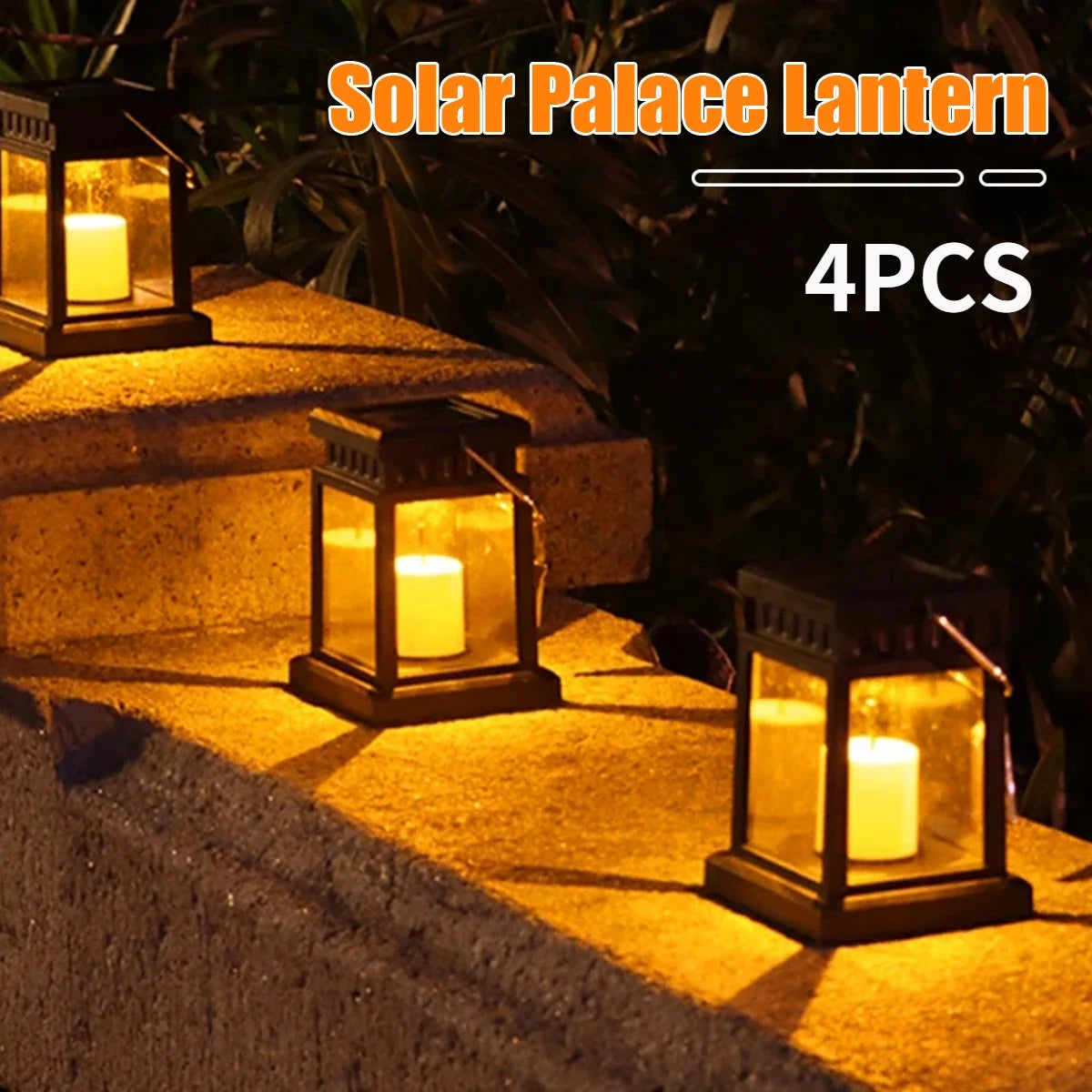 Solar Lights Outdoor Retro Palace Lantern Lights Hanging Candle Lamps Landscape Lighting Floor Lights Garden Decor Solar Lantern