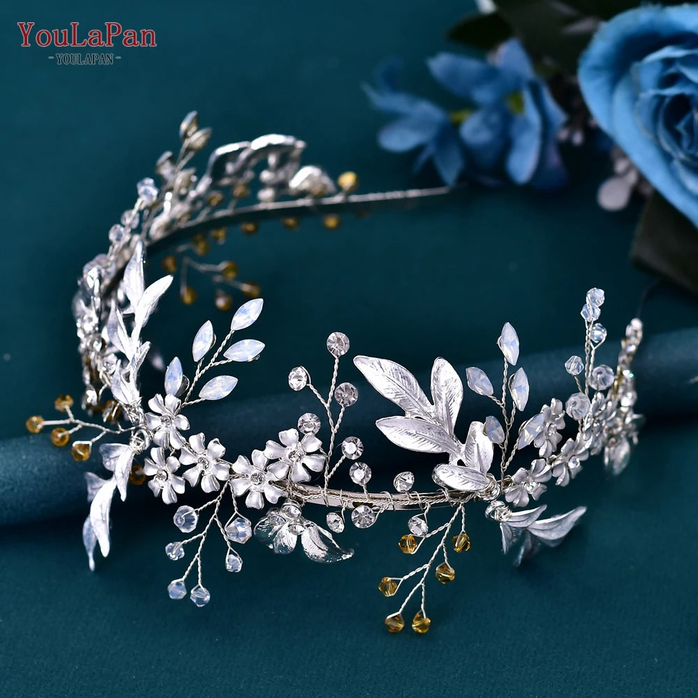 YouLaPan Bride Forehead Headband Sparkling Rhinestone Headpieces For Wedding Women Prom Party Head Jewelry Accessories HP599