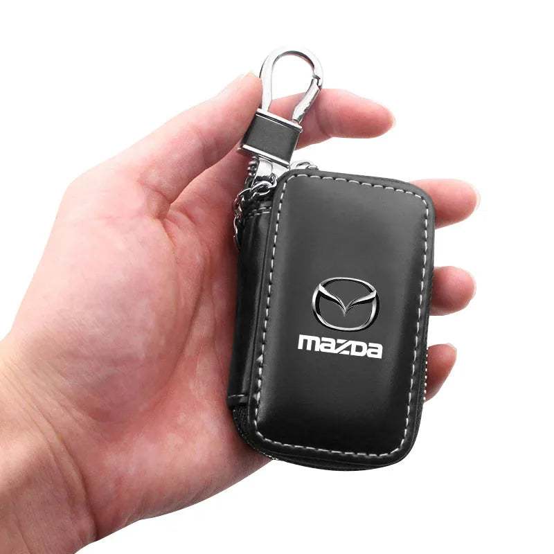 Leather Key Wallet Car Key Bag Multi Function Key Case For Mazda CX5 6 3 CX7 323 Axela Atenza Demio CX30 MX Car Accessories