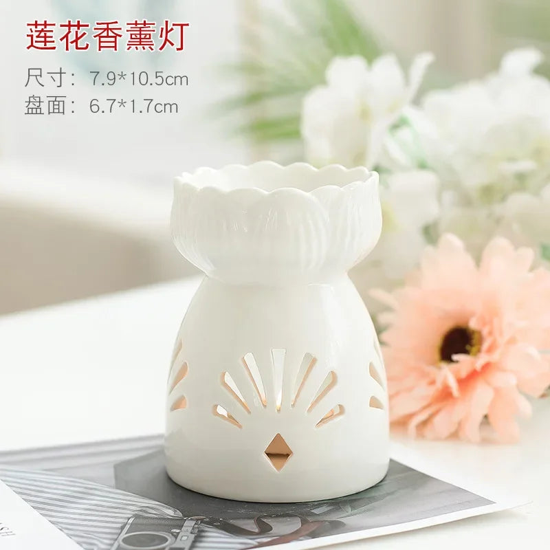 Wax Melt Essential Oil Burner, Ceramic Aroma Burners Diffuser Holder Aromatherapy Tarts Assorted Wax Scented Candle Warmer