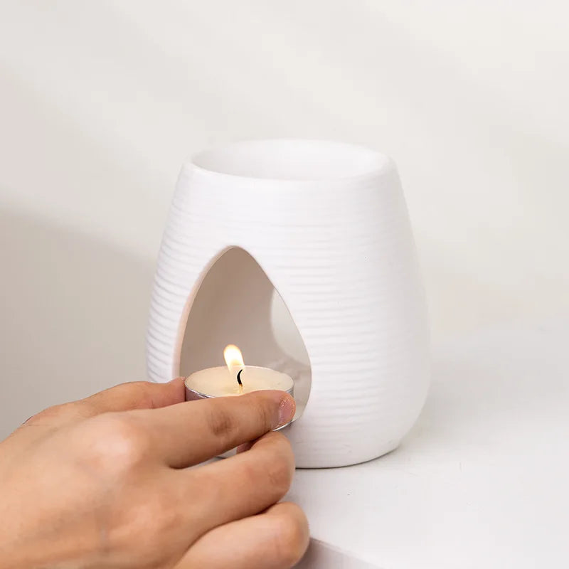 Porcelain Aroma Burner Candle Holder Essential Oil Warmers Furnance Tealights Fragrance Lamp Indoor Bedroom Smell Home Decor