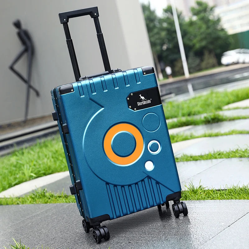 New Aluminum frame fashion travel luggage silent large-capacity trolley suitcase 20 inch suitcase carry on 24 inch password box