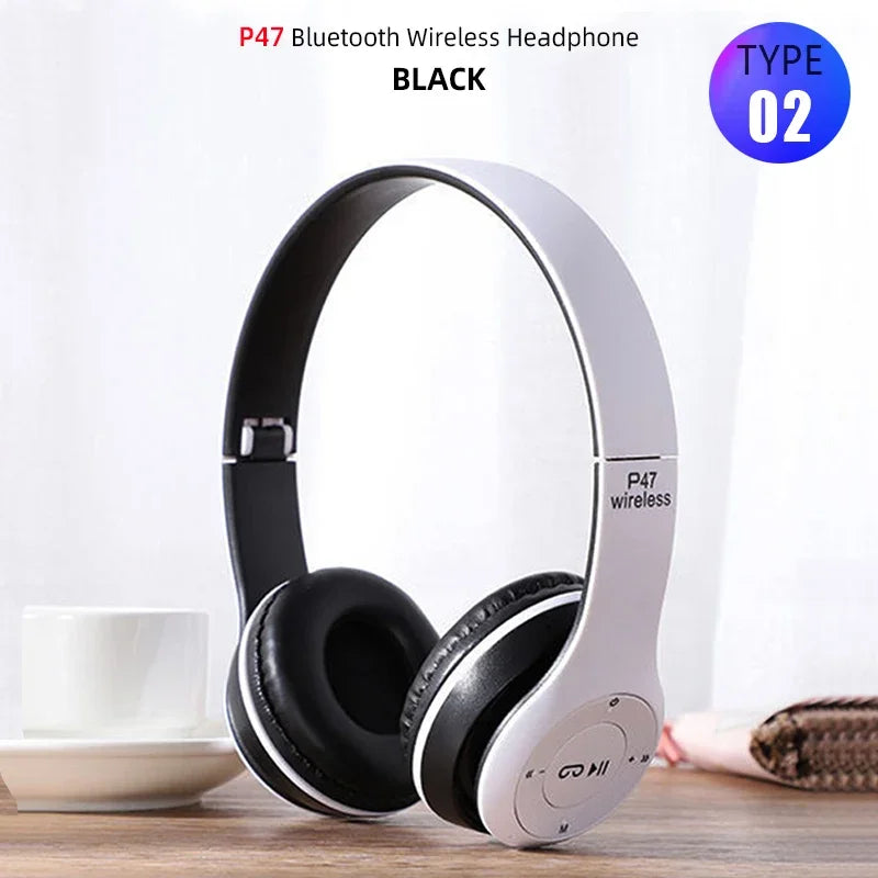 T5 Bluetooth Headphones Over Ear Head Wireless Earphones With Mic Music Headset Gamer Foldable Auriculare Fone For Huawei iPhone