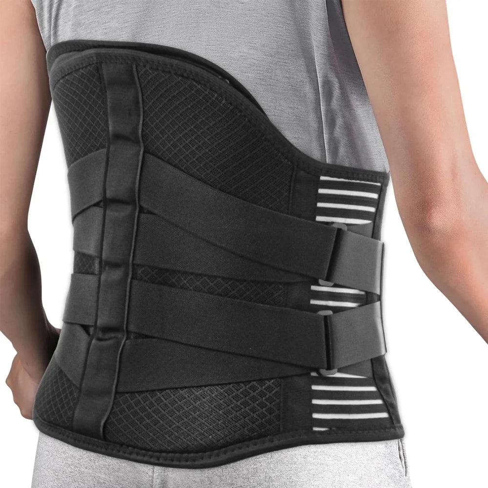 KIMLUD, Back Brace for Lower Back Support Pain Relief for Women Men,Breathable Lumbar Support Belt with Big Lumbar Support Pad for Home, black / S, KIMLUD APPAREL - Womens Clothes