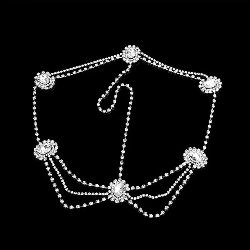 Stonefans Boho Bridal Wedding Head Chain Rhinestone Hair Jewelry for Women Free shippin Oval Crystal Hair Chain Accessories Gift