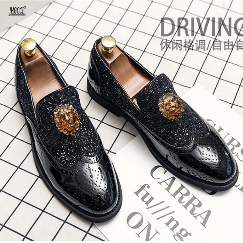 Mens Designer Loafers Fashion shoes Bright small leather shoes plus size slip-on lazy casual shoes Party wedding shoes A1