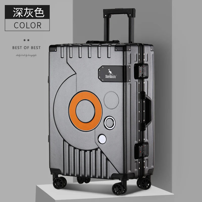 New Aluminum frame fashion travel luggage silent large-capacity trolley suitcase 20 inch suitcase carry on 24 inch password box