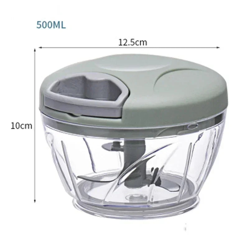 500/900ML Garlic Chopper Manual Rotate Vegetable Cutter Chopper Slicer Fruit Garlic Crusher Kitchen Gadget Blenders Meat Grinder