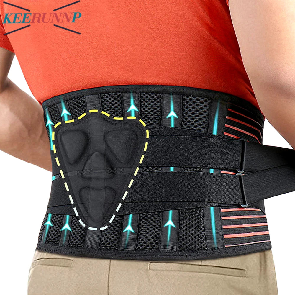 KIMLUD, 1Pcs Back Brace for Men Women Lower Back with Biomimetic Lumbar Pads - Breathable & Adjustable Lumbar Support Belts for Sciatica, KIMLUD Womens Clothes