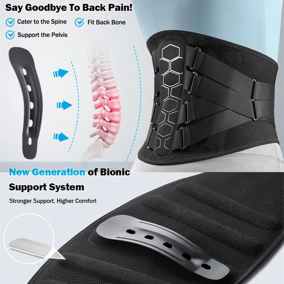 Back Brace for Lower Back Pain Relief with Pulley System,Lumbar Support Belt for Men & Women with Lumbar Pad, Ergonomic Design - KIMLUD