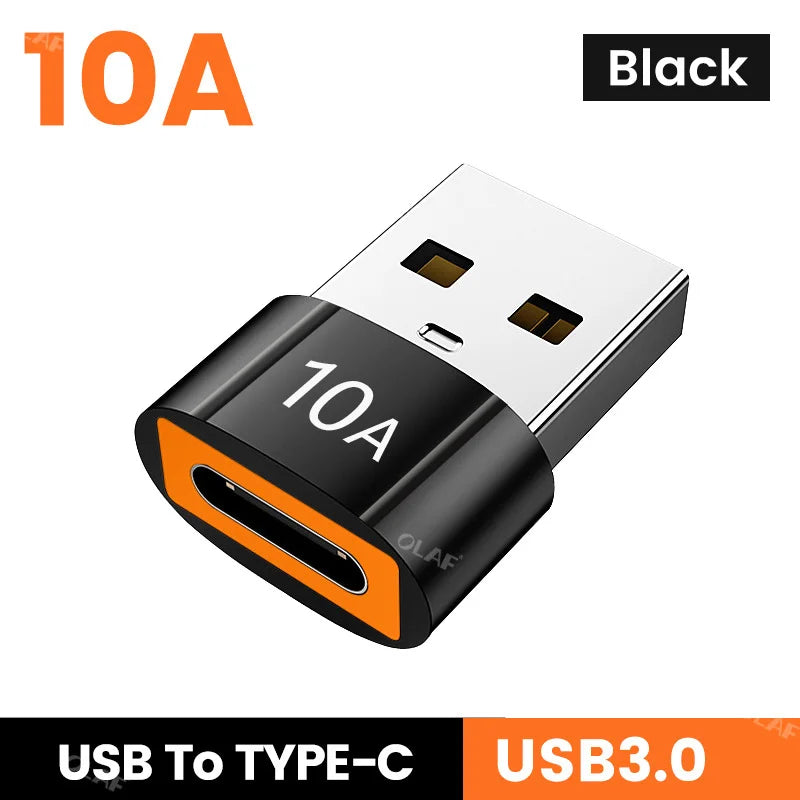 10A OTG USB3.0 To Type C Adapter Fast Charging Data Transfer Type C Female to USB Male Converter For Xiaomi Samsung Macbook poco