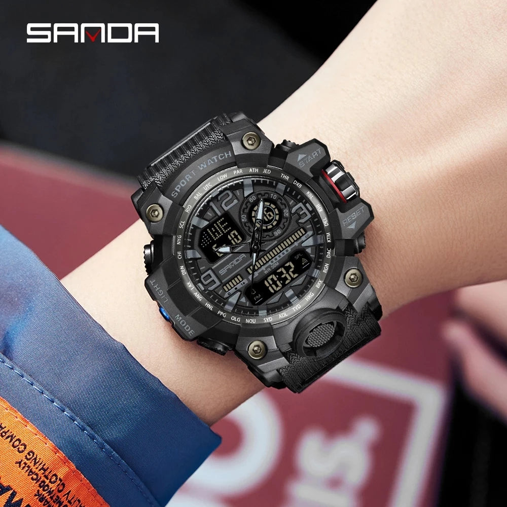 SANDA Brand G- Style Military Watch Men Digital Shock Sports Watches For Man Waterproof Electronic Wristwatch Mens 2024 Relogios