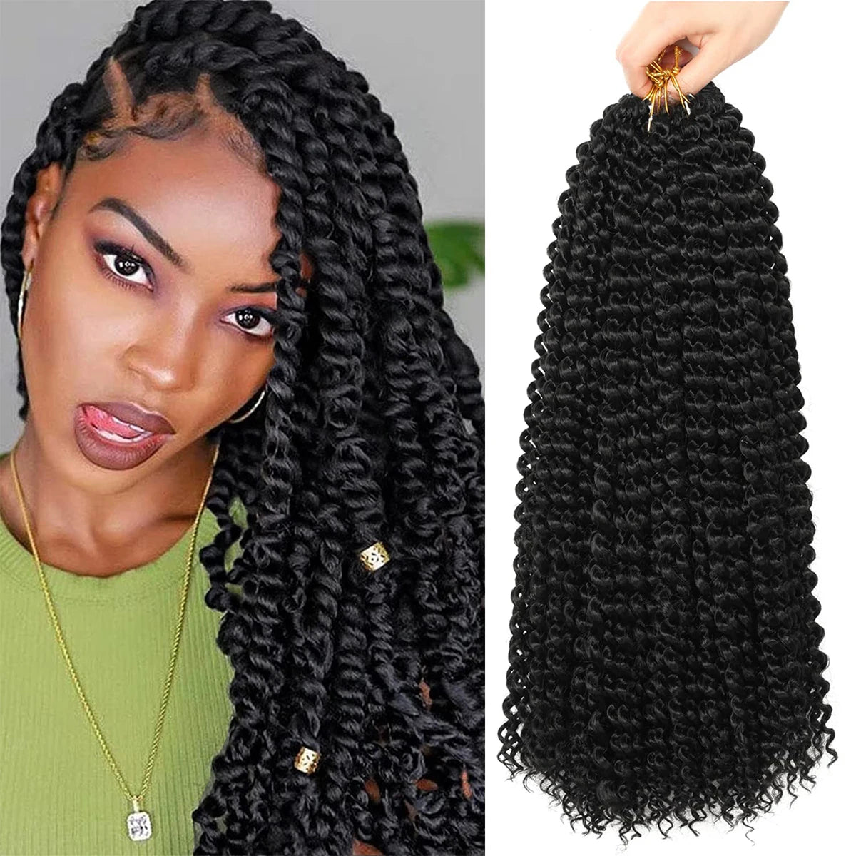 Long Passion Twist Hair (18,24 Inch) Water Wave Crochet Hair for Black Women Passion Twist Crochet Hair for Butterfly Locs 1 Pac