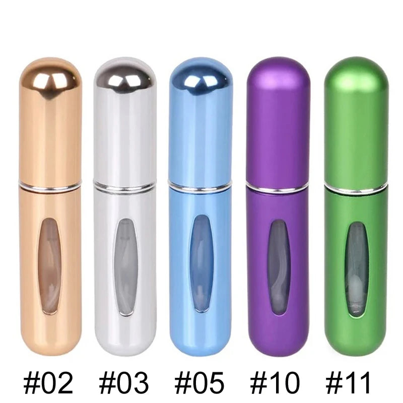 KIMLUD, 5ml Multi Color Aluminum Mini Perfume Bottle with Spray Pump Portable Empty Refillable Atomizer Bottle for Travel Essential, 104-2-3-5-10-11, KIMLUD APPAREL - Womens Clothes