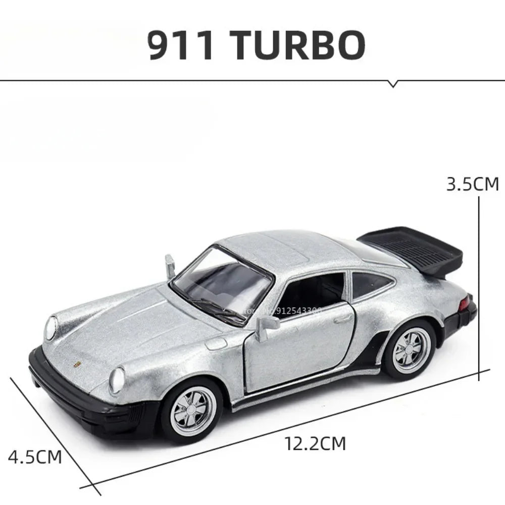 1/36 Scale Porsche 911 Turbo Toy Car Model Alloy Diecast Retro Racing with Pull Back Scale Model Car Toy for Boy Gift Collection