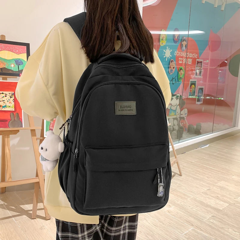 KIMLUD, New Female Fashion Men High Capacity Waterproof College Backpack Trendy Women Laptop School Bags Cute Girl Travel Book Bag Cool, KIMLUD Womens Clothes