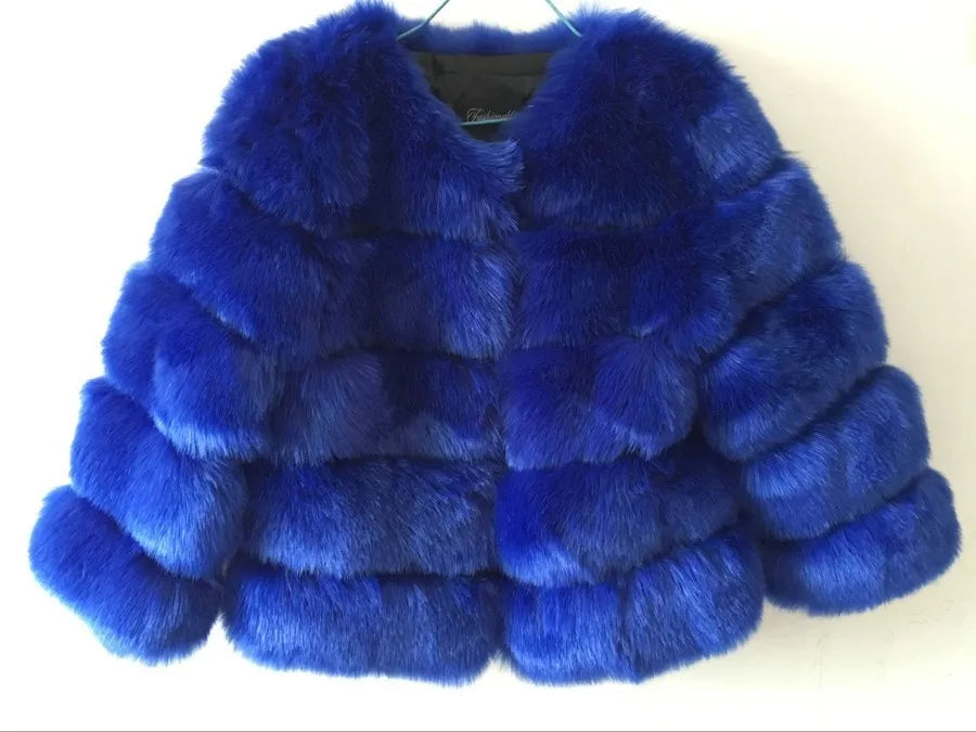 Women Faux Fur Coat Autumn Winter High Quality Fluffy Short Coat Faux Fur Jacket Ladies furry Fashion Tops