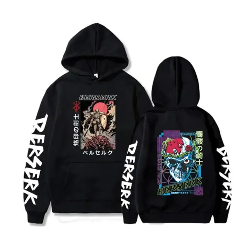 Berserk Guts Hoodies Men Women Graphic Print Long Sleeve Streetwear Japanese Style Manga Sweatshirts Fleece Loose Soft Clothing - KIMLUD