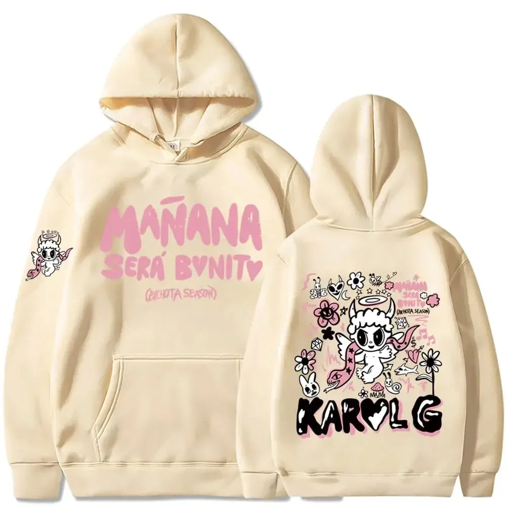 Female Singer Karol G Hoodies Manana Sera Bonito Printing Hoodie Bichota Multi-colors Sweatshirts Y2k Fleece Hoody for Men Women