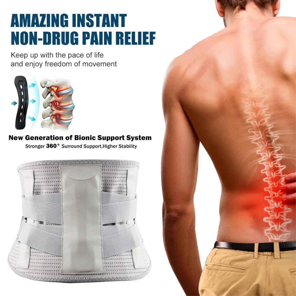 Back Brace for Lower Back Pain, Immediate Pain Relief From Sciatica, Herniated Disc,Scoliosis, Decompression Lumbar Support Belt - KIMLUD