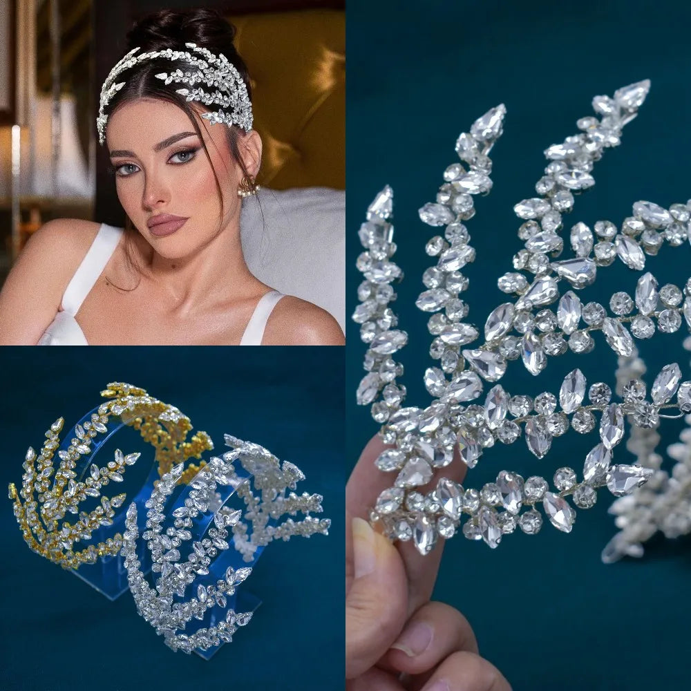 DZ090 Wedding Tiaras and Crowns Crystal Bridal Hair Accessories Party Hair Band Gift Rhinestone Headbands for Women Headdress