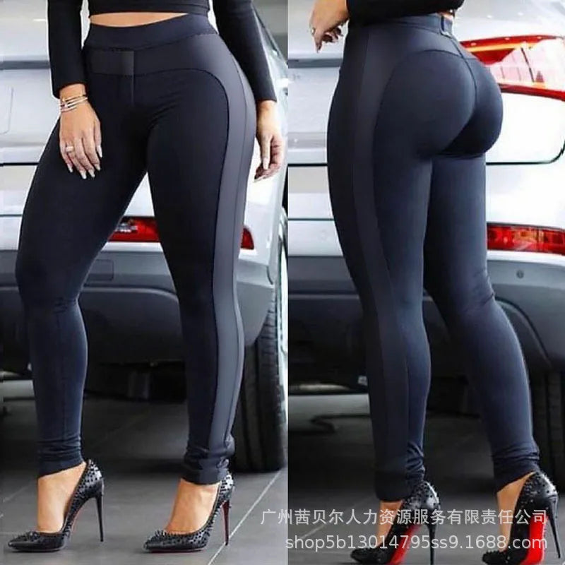 Fashion High Waist Patchwork Hollow Out Hip Lift Long Trousers Leggings Sweatpants Women Elegant Skinny Pants Y2K INS Clothes