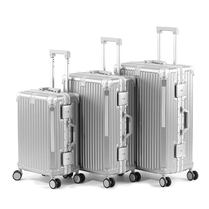 SUSHIMU Suitcase Travel Suitcase Men 20 24 26 Carry-On Luggage Women PC Aluminum Frame Trolley Case TSA password lock