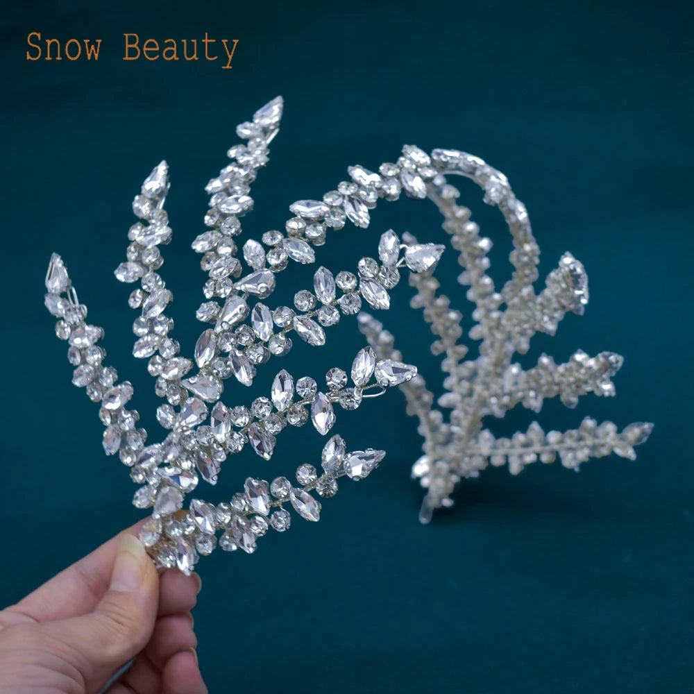 KIMLUD, DZ087 Wedding Hair Accessories Crystal Bridal Tiara Crown Rhinetone Women Headpieces Party Head Jewelry Gift Bridesmaid Headwear, DZ090-S, KIMLUD APPAREL - Womens Clothes