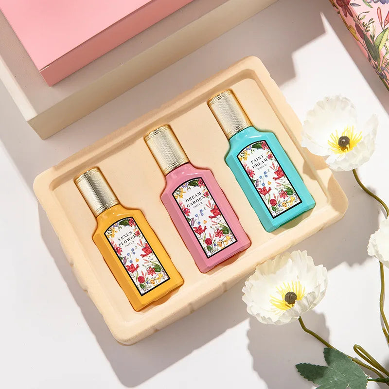 25ml*3pcs Gift Box Set Floral Scent Perfume Women Lasting Fragrance Body Spray Floral Scent Pheromone Eau De Parfum Cologne