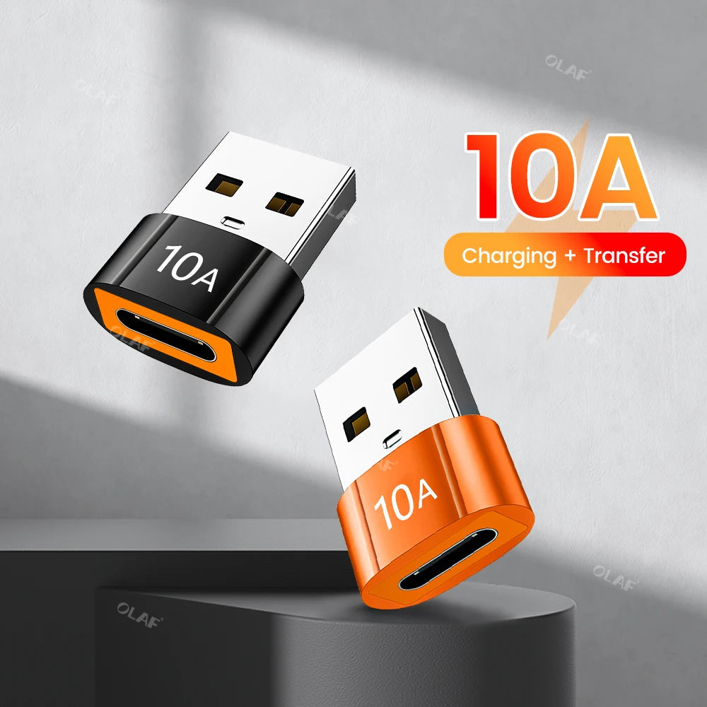 10A OTG USB3.0 To Type C Adapter Fast Charging Data Transfer Type C Female to USB Male Converter For Xiaomi Samsung Macbook poco