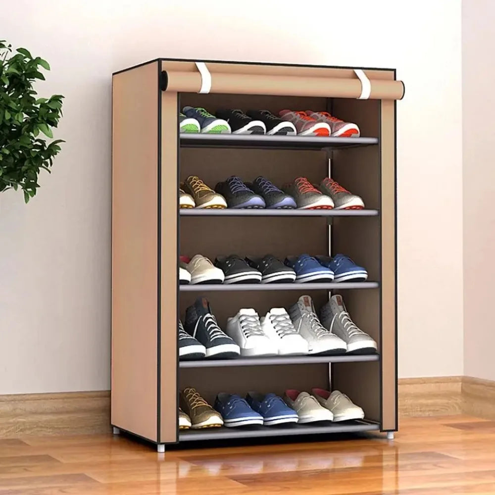 Dustproof Shoe Rack Multilayer Nonwovens Shoes Organizer Household Storage Shelf Living Room Hallway Space-saving Shoe Cabinet