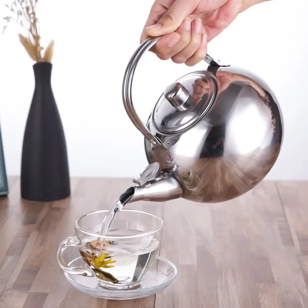 Stainless Steel Water Kettle Teapot With Infuser Filter Coffee Kettle Green Oolong Tea Jug Home Office Tea Coffee Tools Cookware