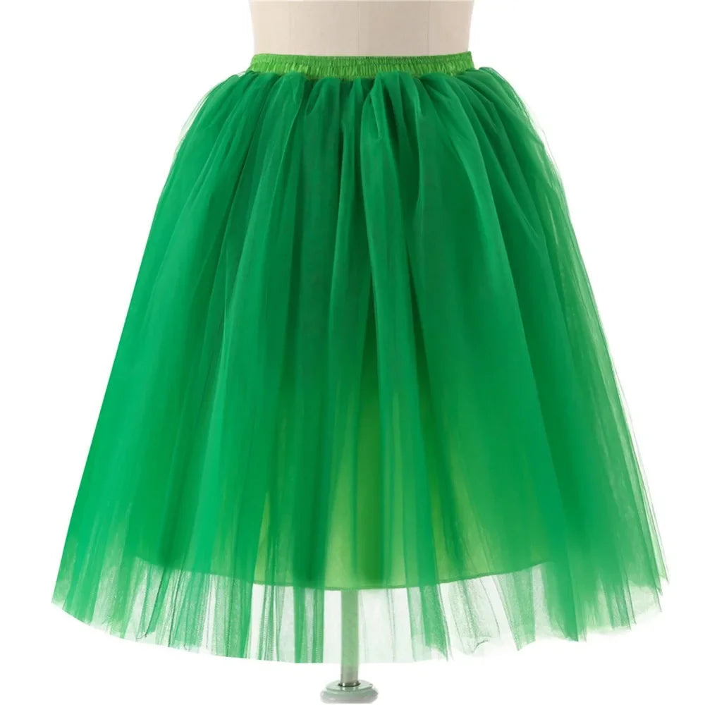 Women's Puffy Retro Vintage Crinoline Underskirt Tulle Tutu Skirt jupon Short Petticoats For Prom Party Dress Wedding