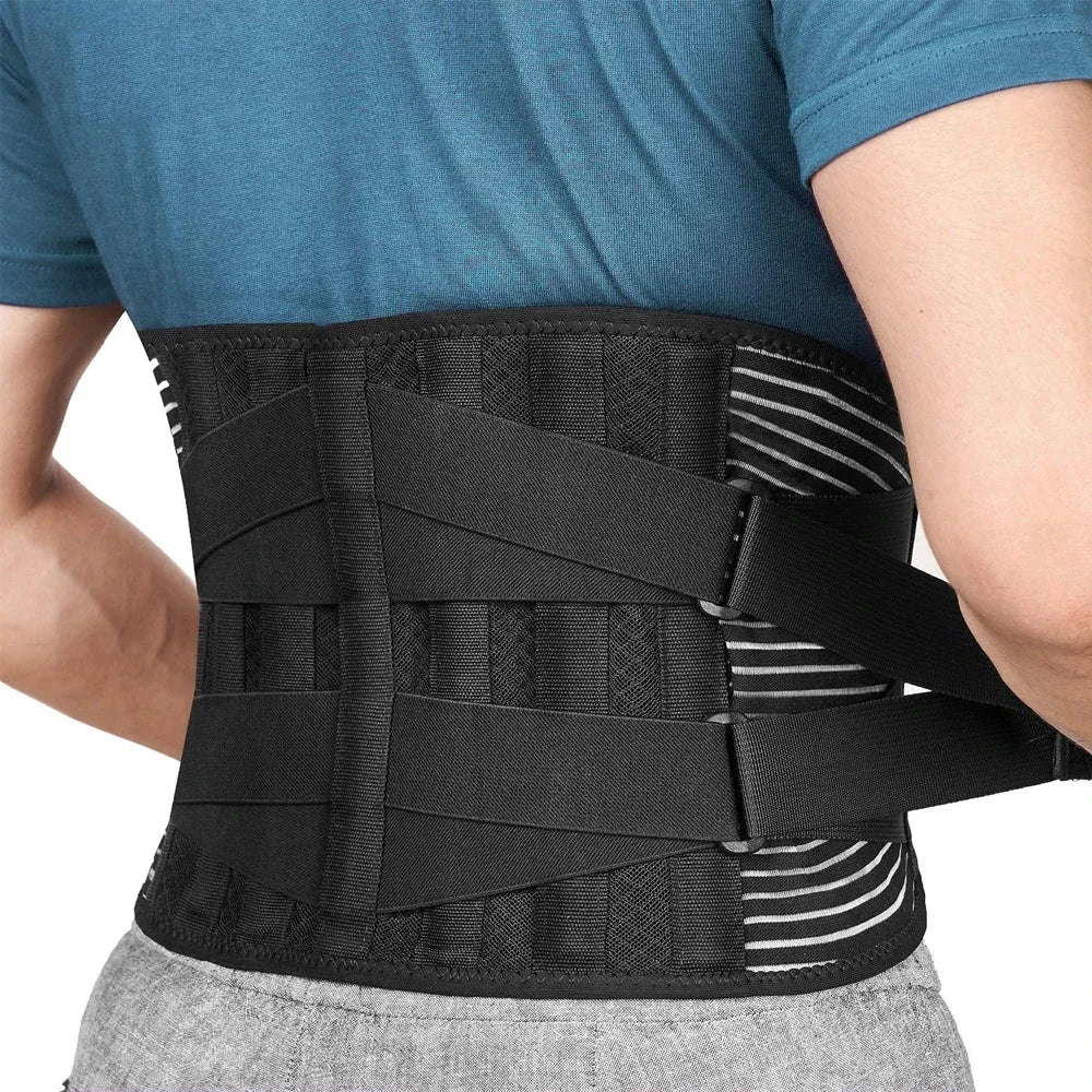 1Pcs Breathable Adjustable Lower Back Brace with Lumbar Pad, Back Support Belt for Women & Men,Lumbar Support Belt for Sciatica - KIMLUD