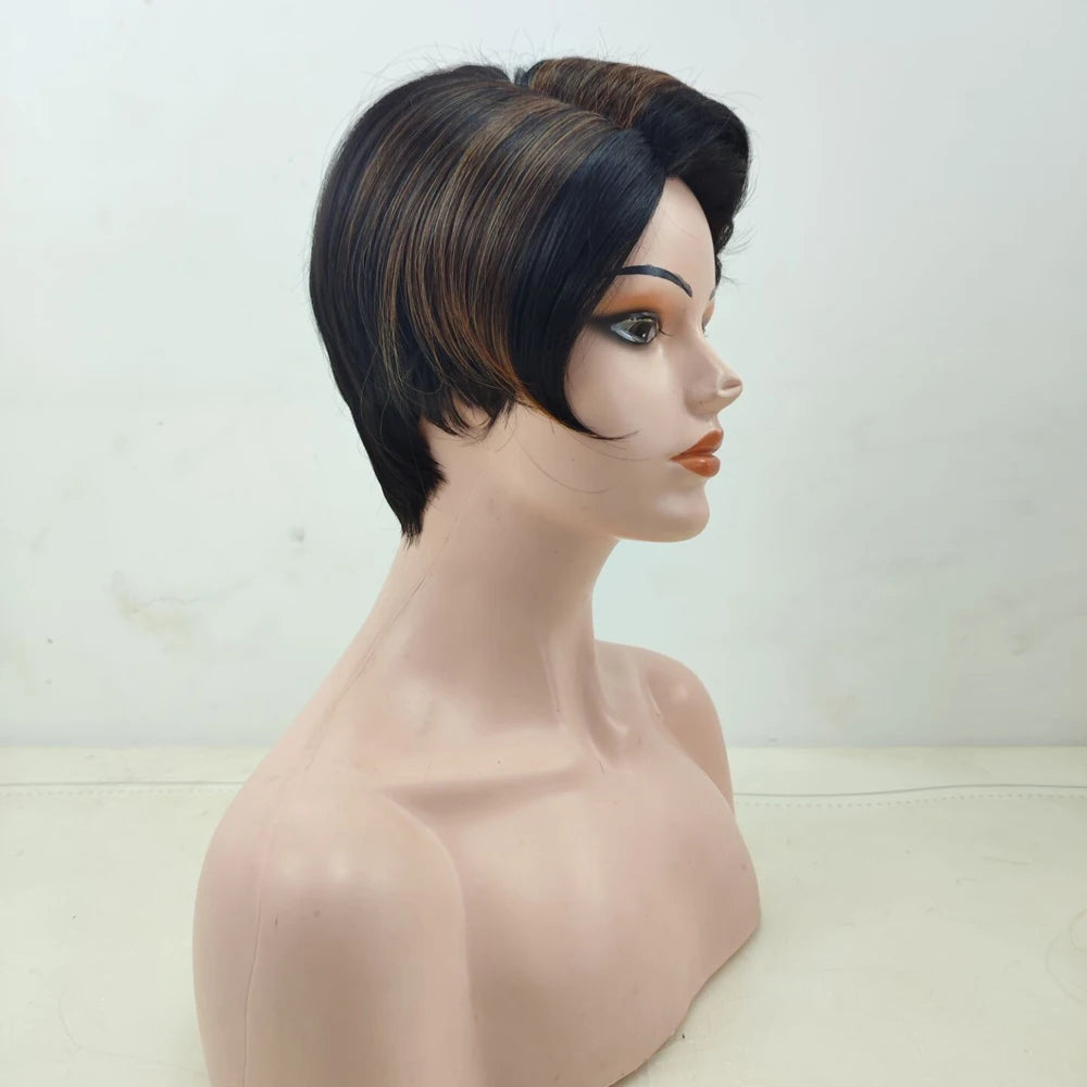 HAIRJOY Synthetic Hair Short Straight Wig for African American Women