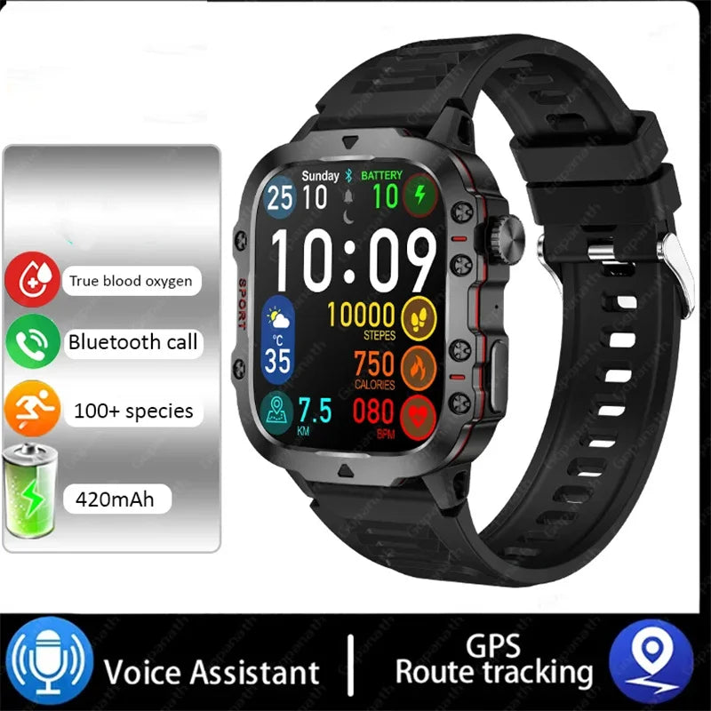 Smart Watch Sports Outdoor Bluetooth Call Triple Anti Heart Rate Blood Oxygen Encoder 2025 Android Waterproof SmartWatch - KIMLUD