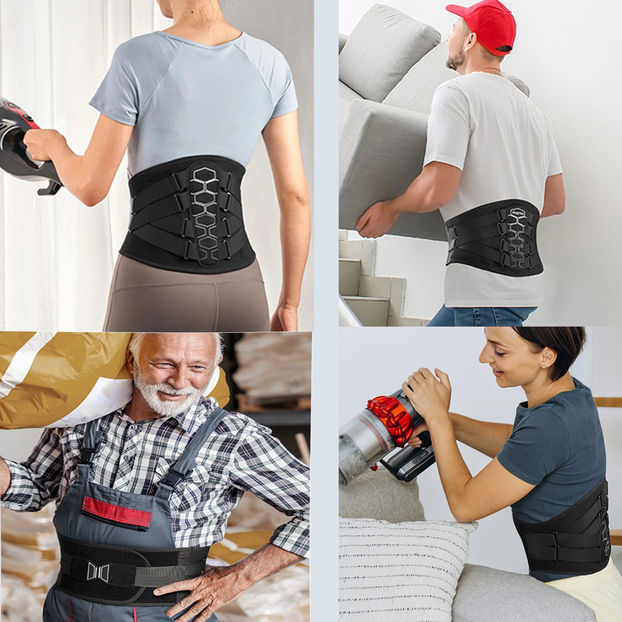 Back Brace for Lower Back Pain Relief with Pulley System,Lumbar Support Belt for Men & Women with Lumbar Pad, Ergonomic Design - KIMLUD