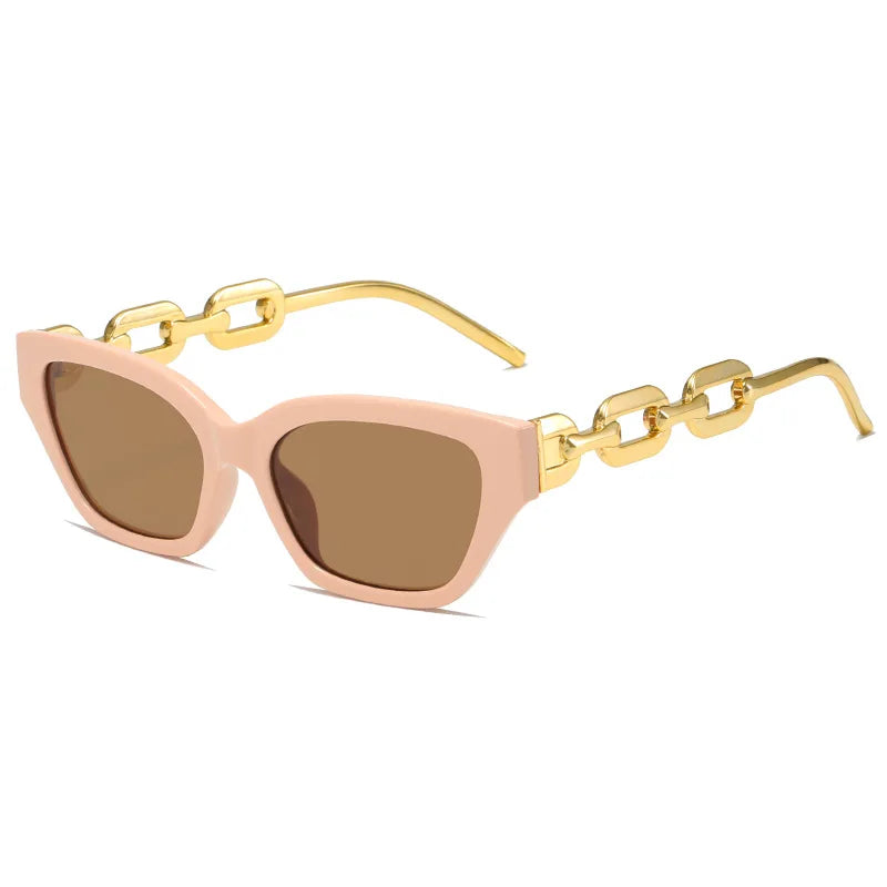 2022 New Fashion Cat Eye Sunglasses Women Vintage Brand Designer Glasses Black Sun Glasses Female UV400 Golden Eyewear