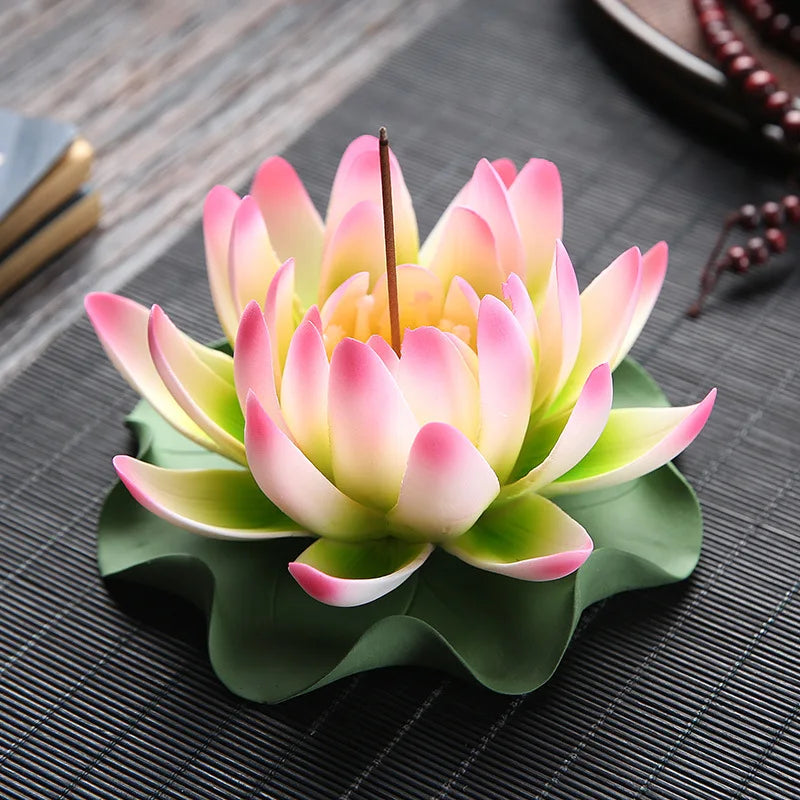 Zen Ceramic Censer Handicrafts Home Ornaments Water Lily Incense Burner Lotus Incense Stick Holder