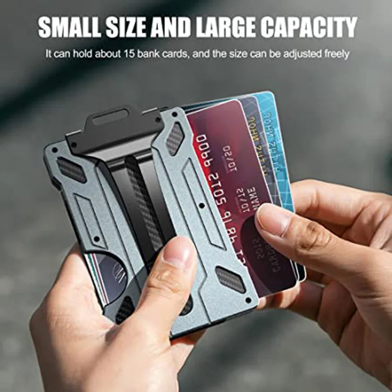 KIMLUD, EDC Outdoor Card Holder Practical Tactical Magsafe Aluminum Fashion Mini Smart Magic Wallet, KIMLUD Womens Clothes