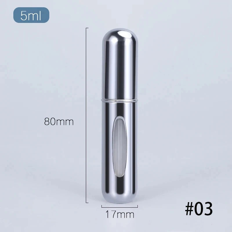 KIMLUD, 5ml Multi Color Aluminum Mini Perfume Bottle with Spray Pump Portable Empty Refillable Atomizer Bottle for Travel Essential, 104-03, KIMLUD APPAREL - Womens Clothes