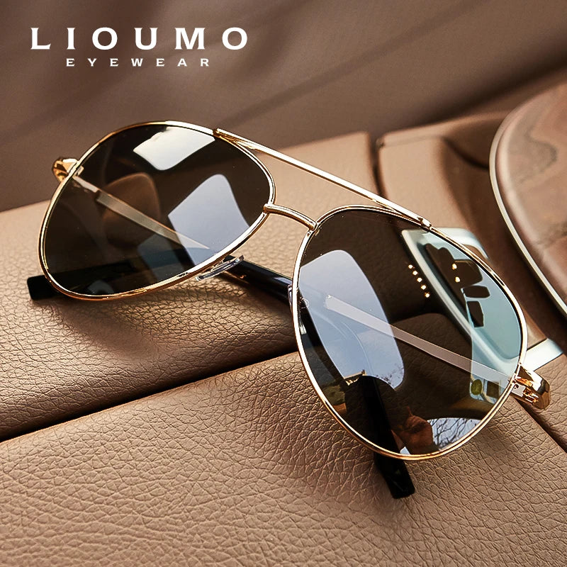 LIOUMO Top Quality Aviation Sunglasses Men Polarized Driving Glasses Women Fashion Pilot Goggles Anti-Glare lentes de sol hombre - KIMLUD