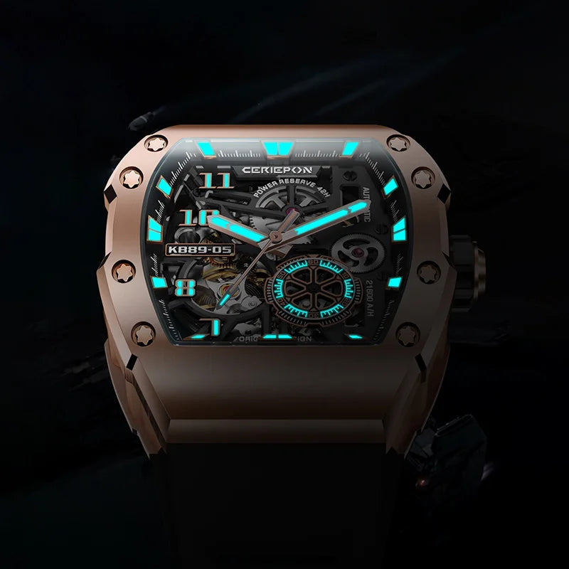 New Fashion Men Mechanical Automatic Wristwatch Pagani Design Richard Similar Hand Silicone Band Sport Watches Relogio Masculino