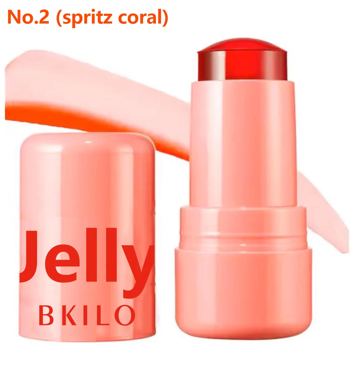 KIMLUD, Milk Jelly Powder Blusher 3-in-1 Moisturized Blusher Stick Long Lasting Brighten Matte Facial Contour Rouge Makeup Lip Tint, Coral, KIMLUD APPAREL - Womens Clothes