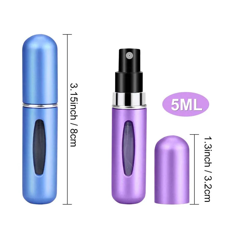 KIMLUD, 5ml Multi Color Aluminum Mini Perfume Bottle with Spray Pump Portable Empty Refillable Atomizer Bottle for Travel Essential, KIMLUD Womens Clothes