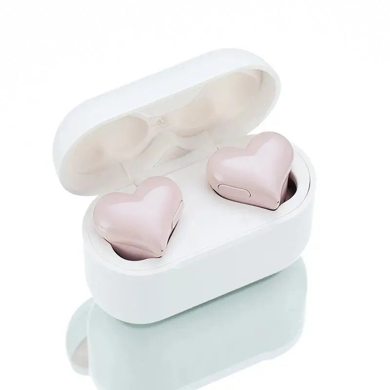 KIMLUD, AX30 New Heart Shaped Wireless Design Girls In Ear Wireless Bluetooth Earphones Cute And Fashionable Appearance, Pink, KIMLUD APPAREL - Womens Clothes