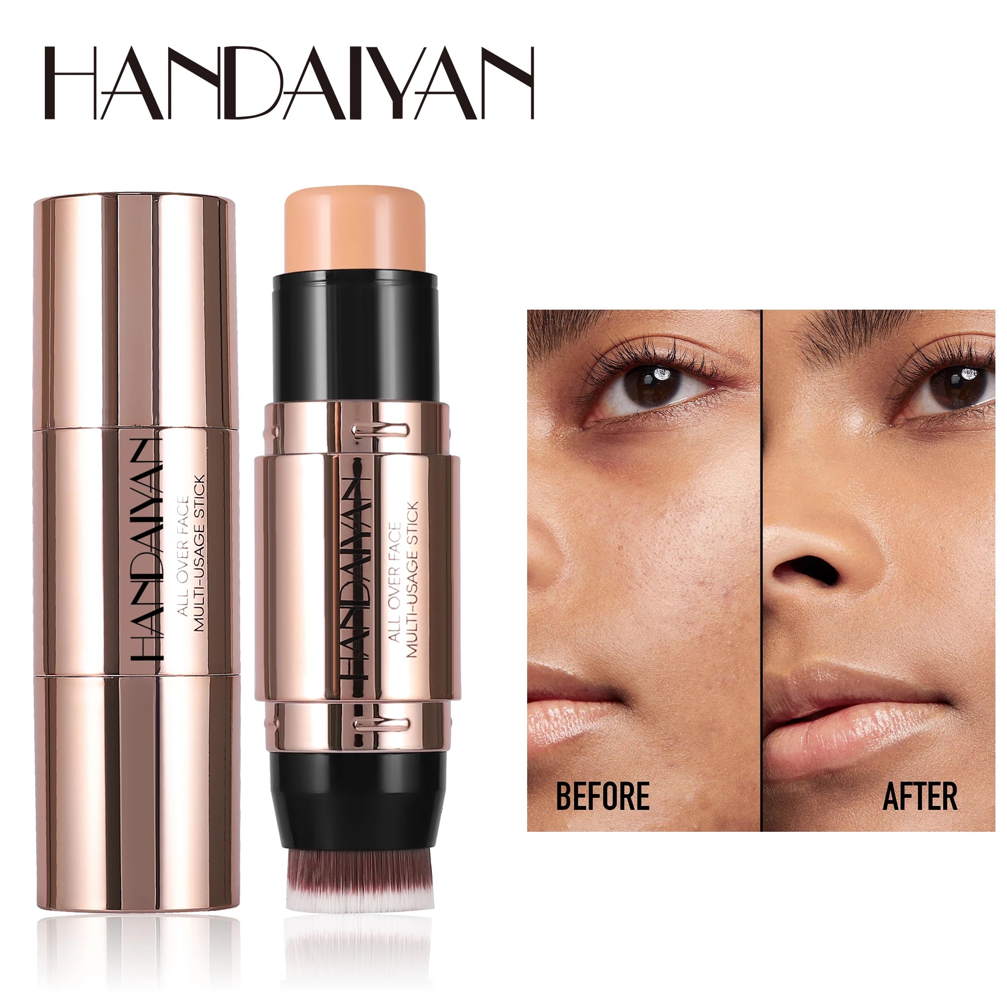 HANDAIYAN dual-ended contour concealer stick with brush lightweight waterproof Long Lasting 8 Colors Choices Women Cosmetics