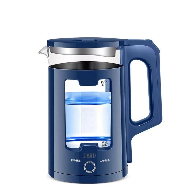 DMWD 2.2L Electric Kettle Quick Heating Hot Water Boiling Teapot Glass Blue Light Heater Pot Boiler Auto-Power Off Cooker 220V