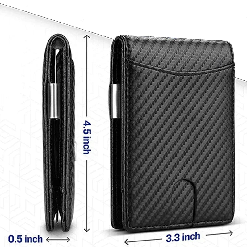 Rfid Carbon Fiber Card Holder Coin Purse Men Wallets Money Bags Slim Thin Coin Pouch Clutch Money Purse Male Black Wallet Choice