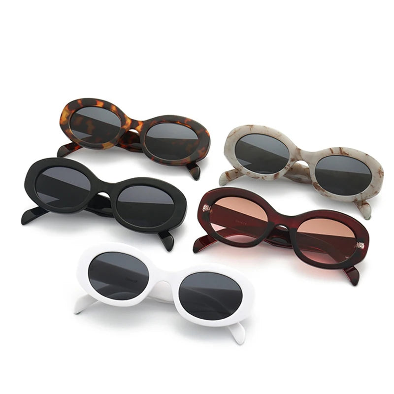 Vintage Small Oval Sunglasses Women Luxury Brand Designer Black Female Sun Glasses Shades Classic Gafas De Sol Mujer